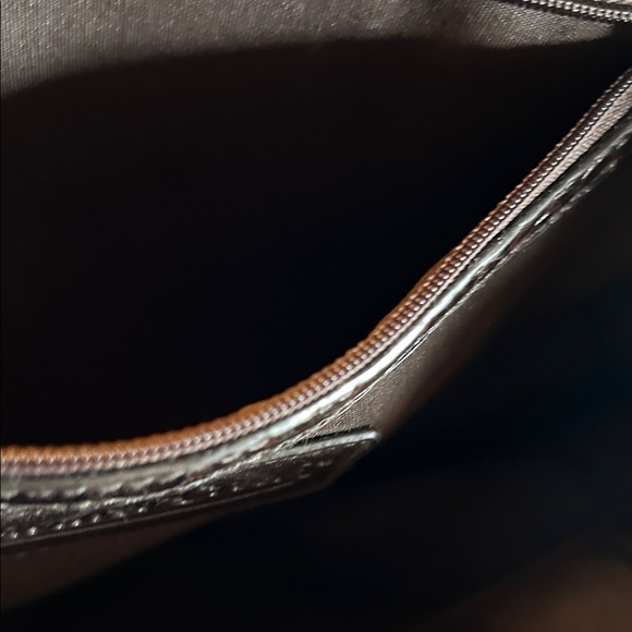 Coldwater Creek Dark Brown  Croc-Embossed Tote - Picture 13 of 15